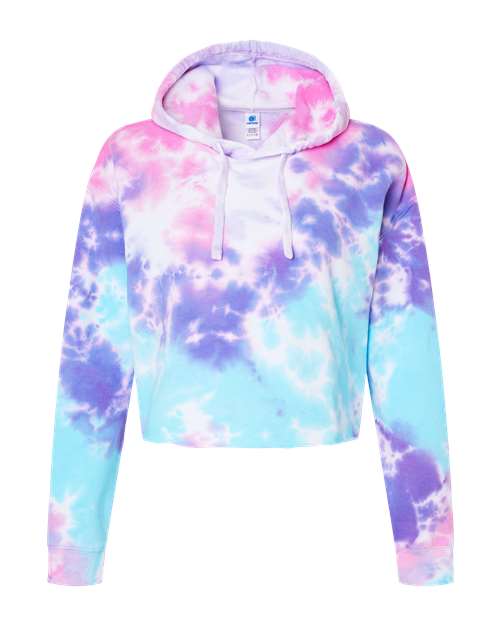 Women's Tie-Dyed Crop Hooded Sweatshirt - 10936
