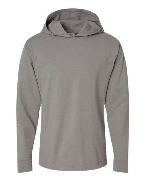 Unisex Garment-Dyed Jersey Hooded Long Sleeve T-Shirt