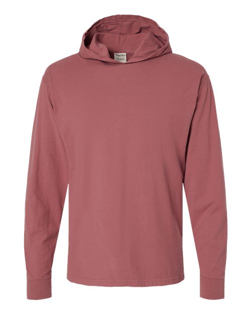 Unisex Garment-Dyed Jersey Hooded Long Sleeve T-Shirt