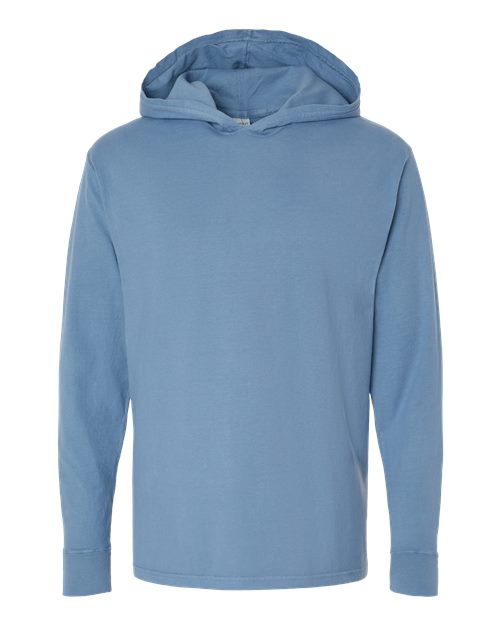 Unisex Garment-Dyed Jersey Hooded Long Sleeve T-Shirt - 11285