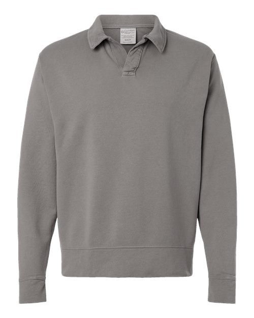 Unisex Garment-Dyed Polo Collar Sweatshirt - 11687
