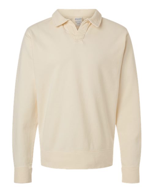 Unisex Garment-Dyed Polo Collar Sweatshirt - 11687