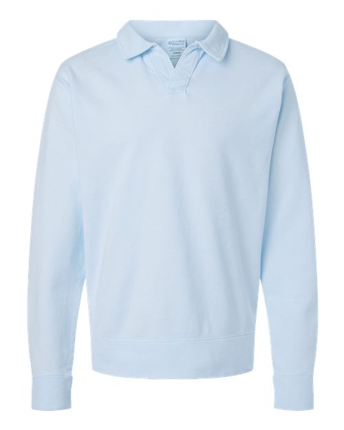 Unisex Garment-Dyed Polo Collar Sweatshirt - 11687