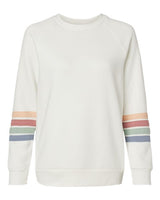 Women's Striped Sleeves Crewneck Sweatshirt - 11771