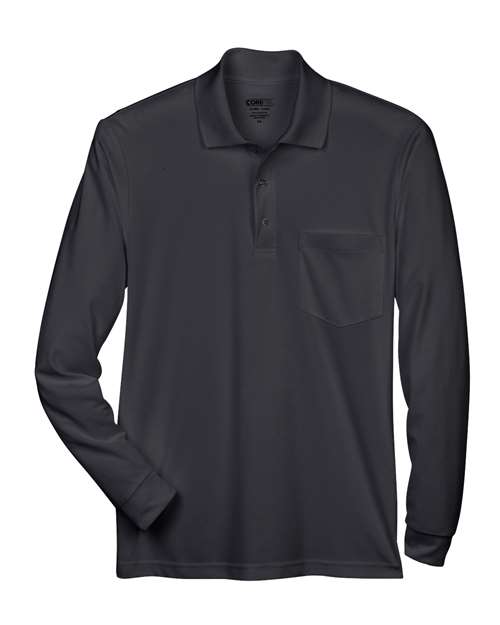 Men's Pinnacle Performance Long Sleeve Piqué Polo with Pocket - 13186
