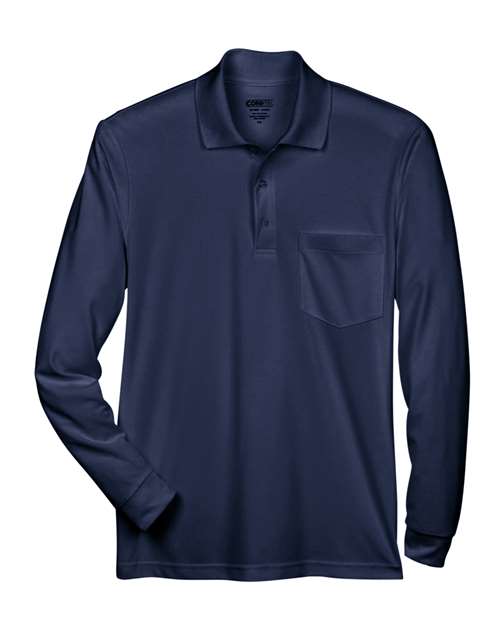 Men's Pinnacle Performance Long Sleeve Piqué Polo with Pocket - 13186