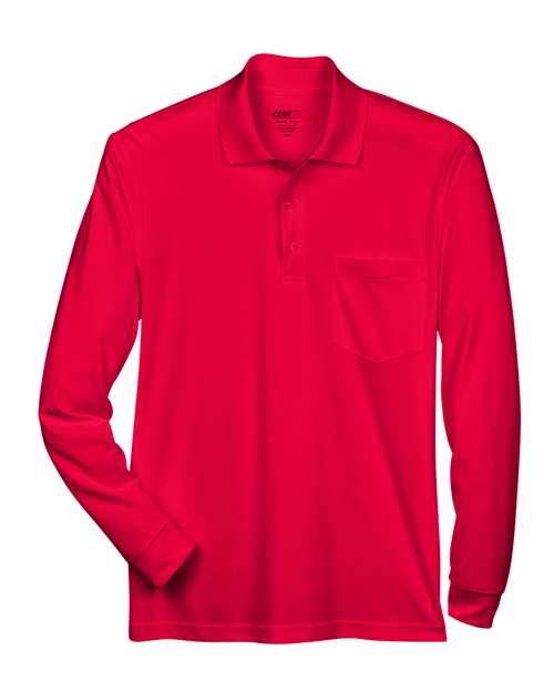 Men's Pinnacle Performance Long Sleeve Piqué Polo with Pocket - 13186