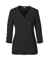 Women's Perfect Fit™ Y-Placket Convertible Sleeve Knit Top