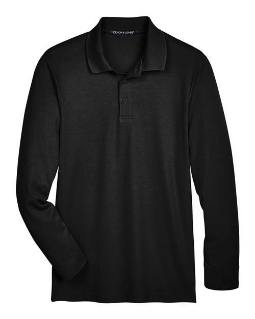 Men's CrownLux Performance® Plaited Long Sleeve Polo - 13263