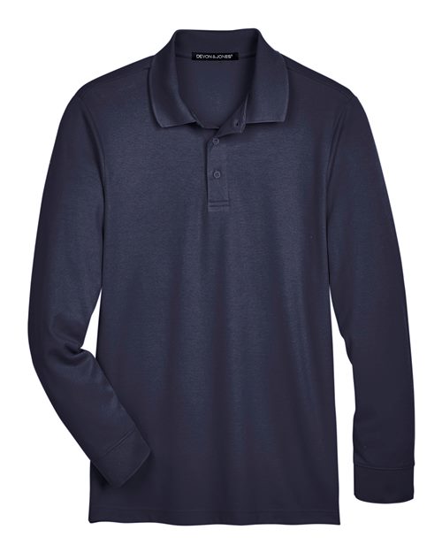Men's CrownLux Performance® Plaited Long Sleeve Polo - 13263