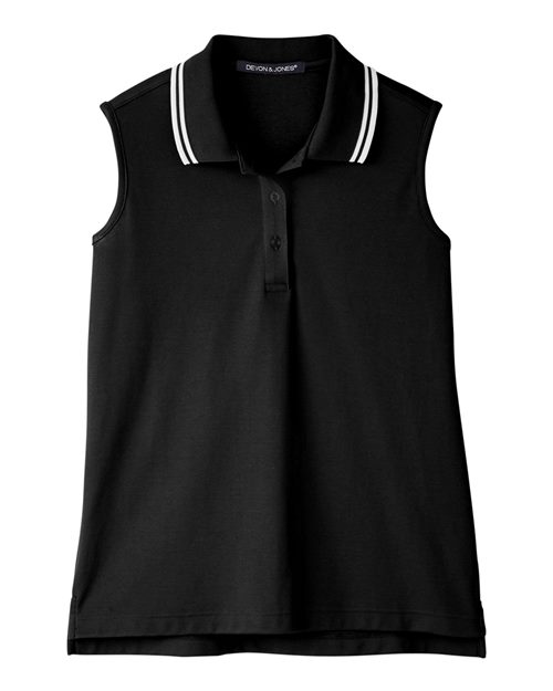 Women's CrownLux Performance® Plaited Tipped Sleeveless Polo - 13280
