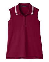 Women's CrownLux Performance® Plaited Tipped Sleeveless Polo