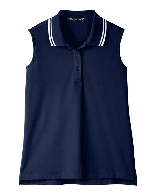 Women's CrownLux Performance® Plaited Tipped Sleeveless Polo - 13280