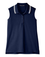 Women's CrownLux Performance® Plaited Tipped Sleeveless Polo - 13280