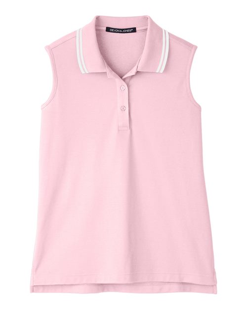 Women's CrownLux Performance® Plaited Tipped Sleeveless Polo - 13280