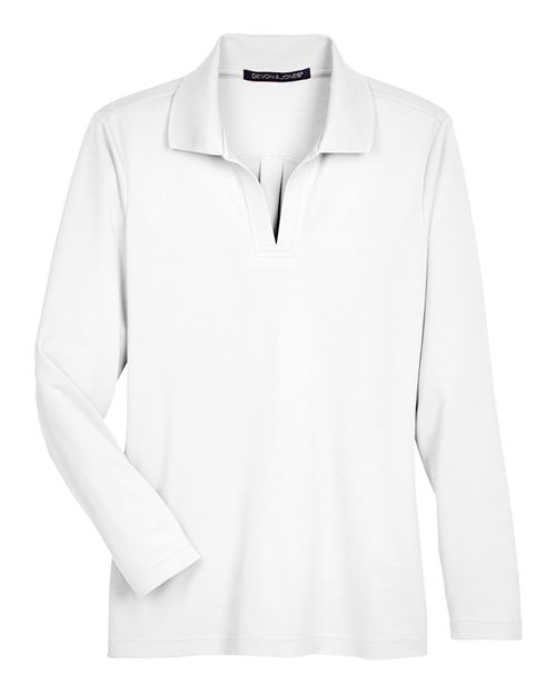 Women's CrownLux Performance® Plaited Long Sleeve Polo - 13286