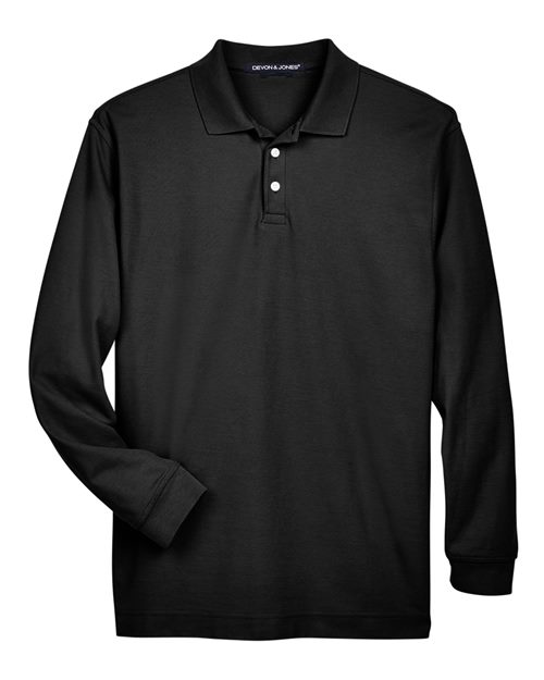 Men's Pima Piqué Long Sleeve Polo - 13291