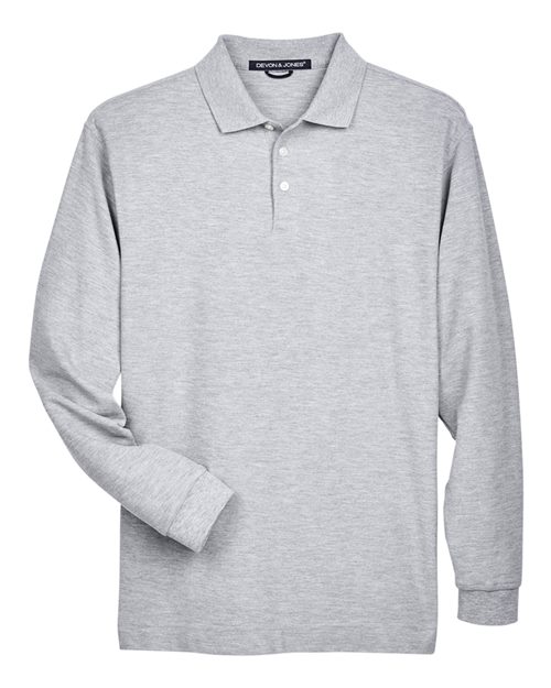 Men's Pima Piqué Long Sleeve Polo - 13291