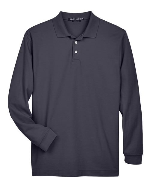 Men's Pima Piqué Long Sleeve Polo - 13291