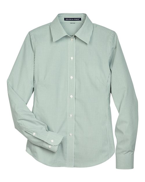 Women's Crown Collection® Banker Stripe Woven Dress Shirt - 13323
