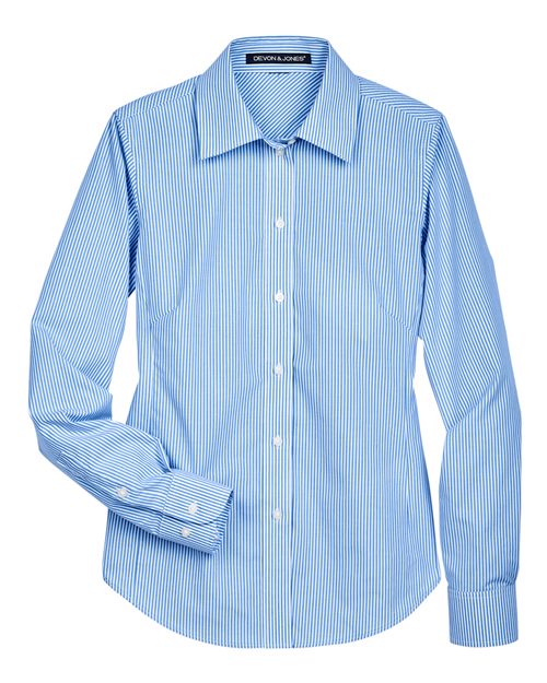 Women's Crown Collection® Banker Stripe Woven Dress Shirt - 13323