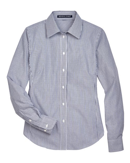 Women's Crown Collection® Banker Stripe Woven Dress Shirt - 13323