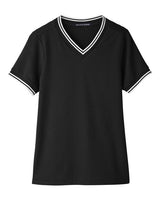 Women's CrownLux Performance® Plaited Tipped V-Neck Shirt - 13321
