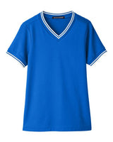 Women's CrownLux Performance® Plaited Tipped V-Neck Shirt - 13321