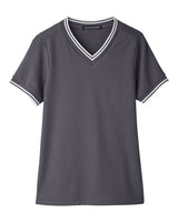Women's CrownLux Performance® Plaited Tipped V-Neck Shirt
