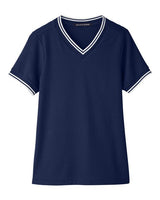 Women's CrownLux Performance® Plaited Tipped V-Neck Shirt - 13321