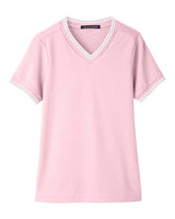 Women's CrownLux Performance® Plaited Tipped V-Neck Shirt