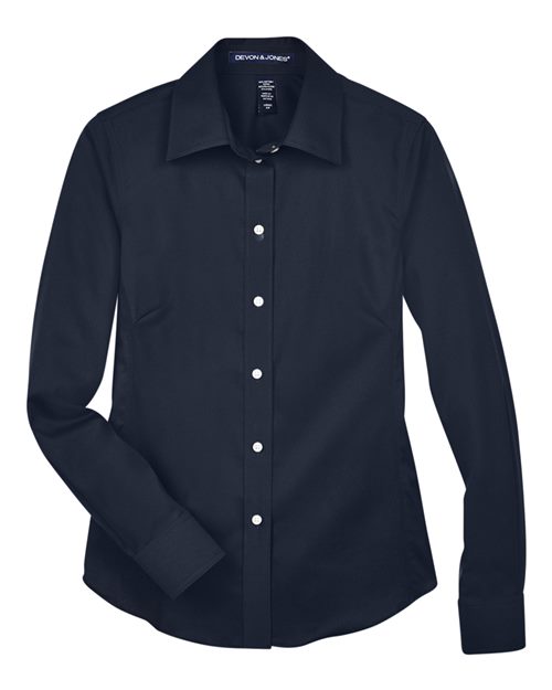 Women's Crown Collection® Solid Stretch Twill Woven Dress Shirt - 13313