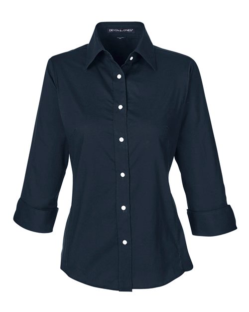 Women's Perfect Fit™ Three-Quarter Sleeve Stretch Poplin Dress Shirt - 13337