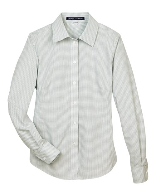 Women's Crown Collection® Micro Tattersall Woven Dress Shirt
