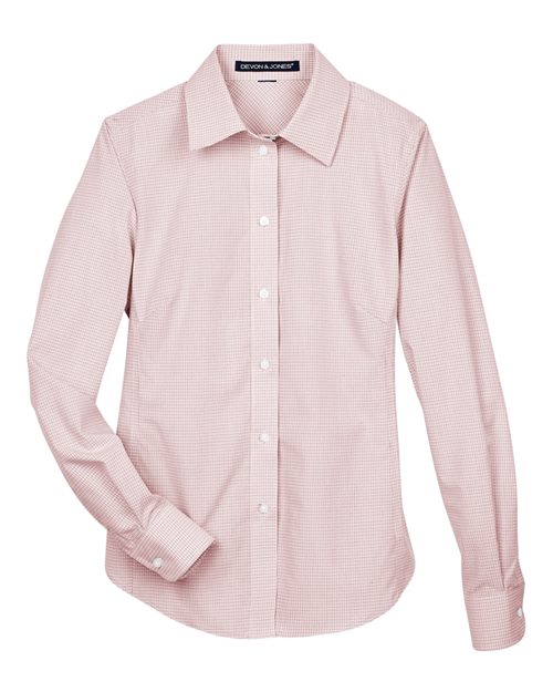 Women's Crown Collection® Micro Tattersall Woven Dress Shirt