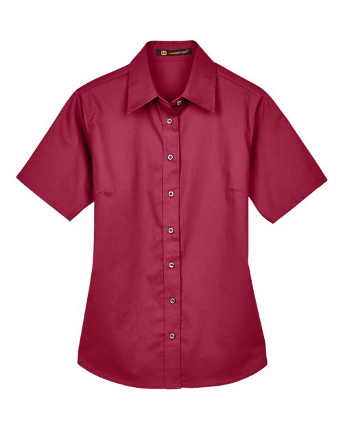 Women's Easy Blend™ Short Sleeve Twill Dress Shirt with Stain-Release - 13895