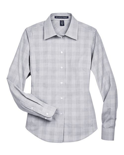 Women's Crown Collection® Glen Plaid Woven Dress Shirt - 13922