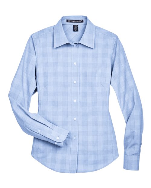 Women's Crown Collection® Glen Plaid Woven Dress Shirt - 13922
