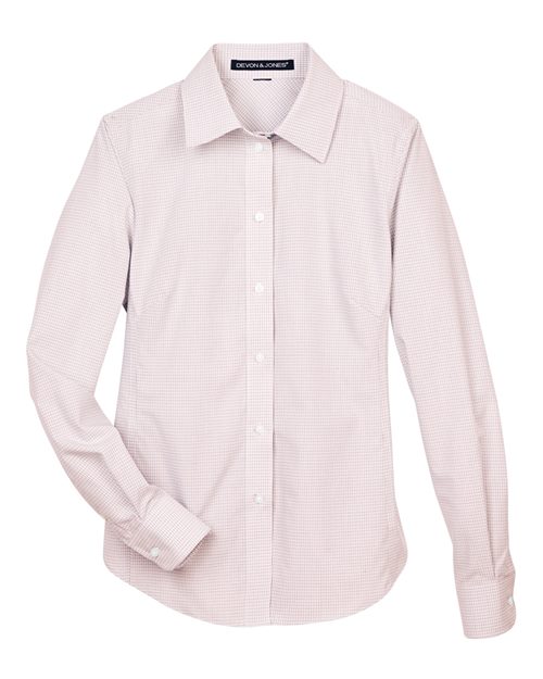 Women's Crown Collection® Micro Tattersall Woven Dress Shirt