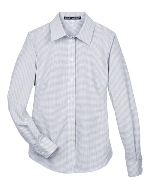 Women's Crown Collection® Micro Tattersall Woven Dress Shirt