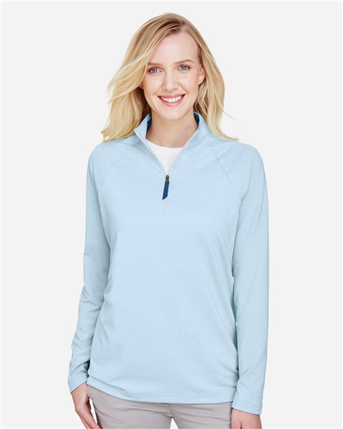 Women's CrownLux Performance® Clubhouse Micro-Stripe Quarter-Zip Pullover - 13187