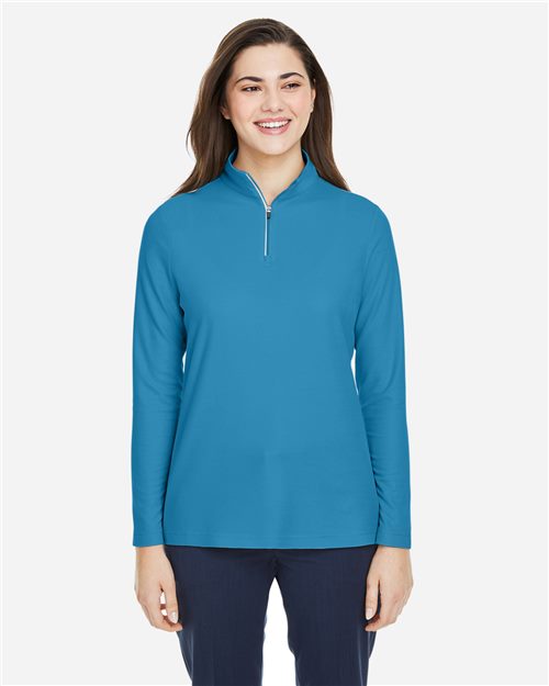Women's Fusion ChromaSoft™ Pique Quarter-Zip Pullover - 13205