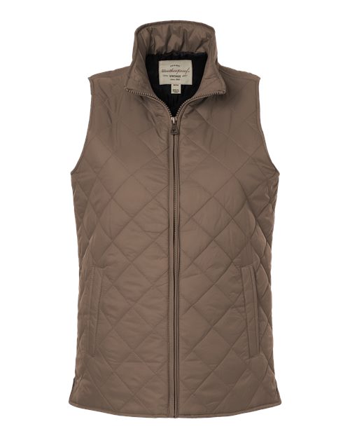 Women's Vintage Diamond Quilted Vest - 8570