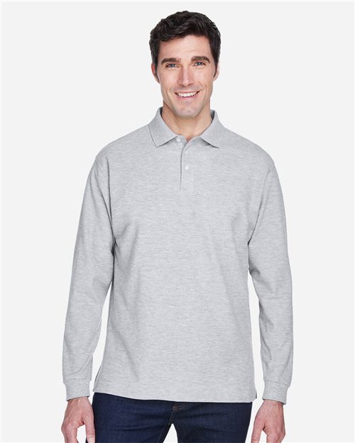 Men's Pima Piqué Long Sleeve Polo - 13291