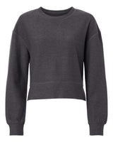 Women's Ribbed Knit Cropped Boxy Crew - 16273