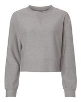 Women's Ribbed Knit Cropped Boxy Crew - 16273