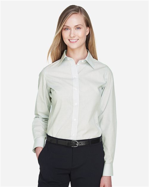 Women's Crown Collection® Micro Tattersall Woven Dress Shirt
