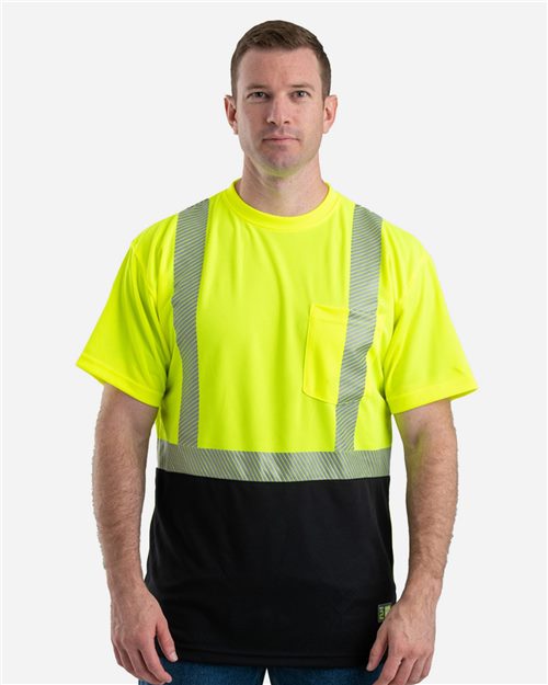 Men's Hi-Vis Class 2 Color Blocked Pocket T-Shirt - 13650