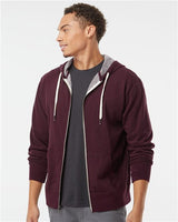 Unisex Heathered French Terry Full-Zip Hooded Sweatshirt - 1617