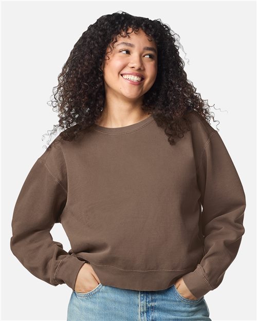 Women's Garment-Dyed Mid-Length Crewneck Sweatshirt - 16616